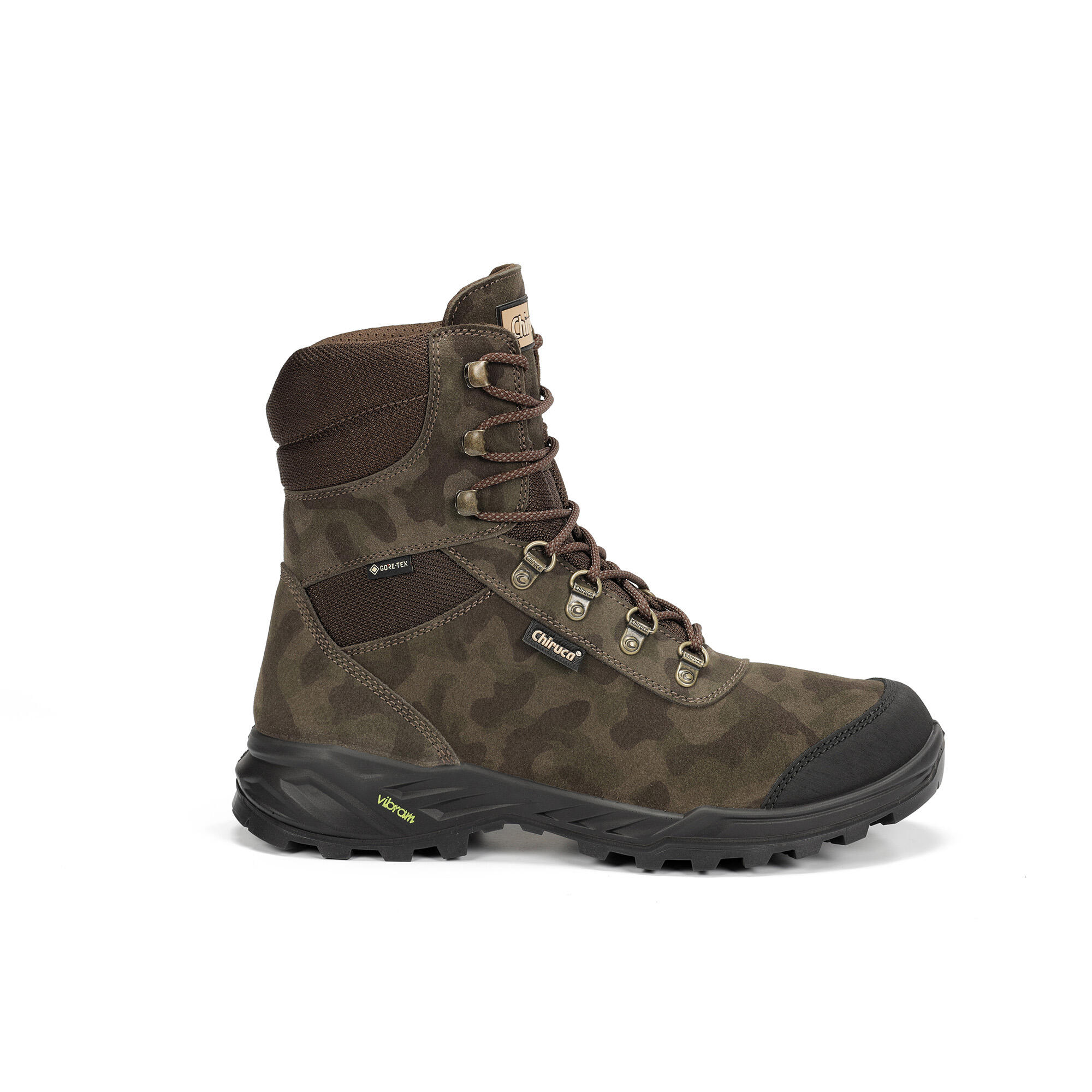 Botas Campo Chiruca Barbet Gore Tex Suela Vibram Camuflaje Verde Marrón 3/6