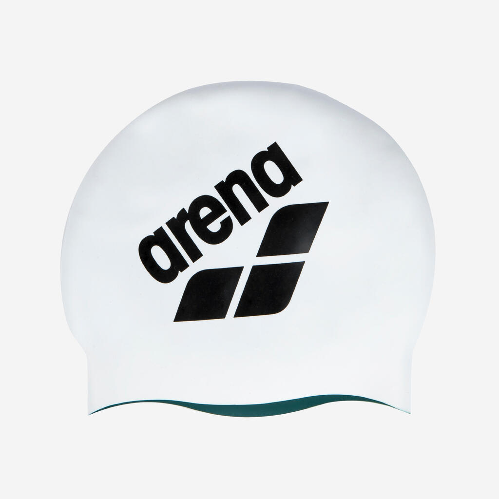 Badekappe Silikon wendbar Arena - Sage weiß 