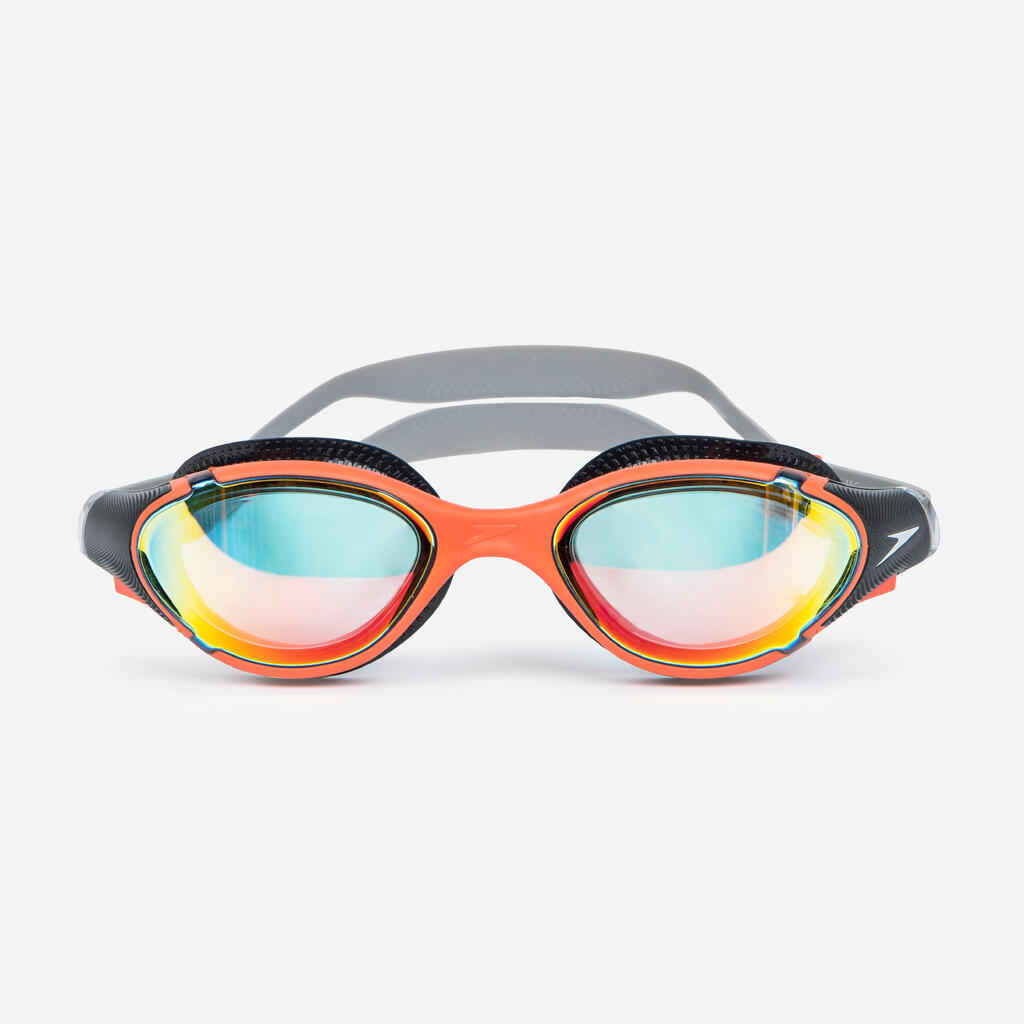 Swimming goggles with mirror lenses - Speedo Biofuse 2.0 black orange