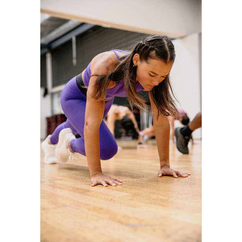 Legging training ceinture élastiquée femme, violet