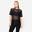 T-Shirt Larga de Rede de Fitness Mulher Preto