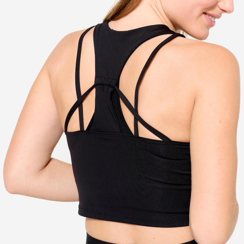 Dámské tílko crop-top na fitness přiléhavé