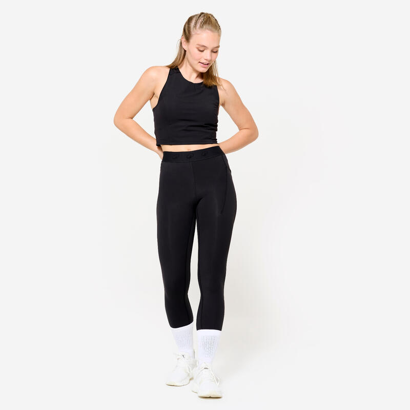Legging training ceinture élastiquée femme, noir