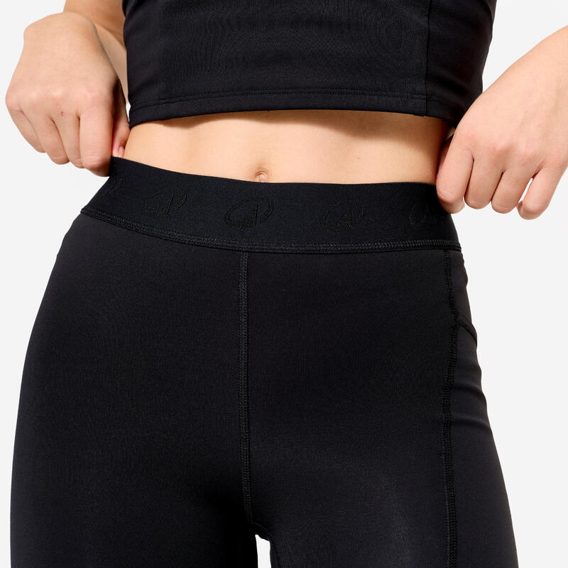 Legging training ceinture élastiquée femme, noir