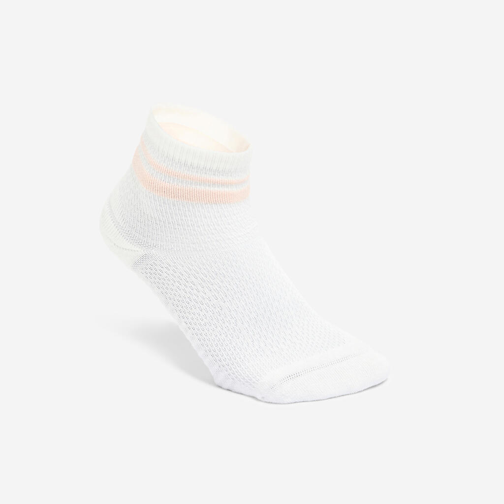 Chaussettes cheville, rose et blanc, lot de 3