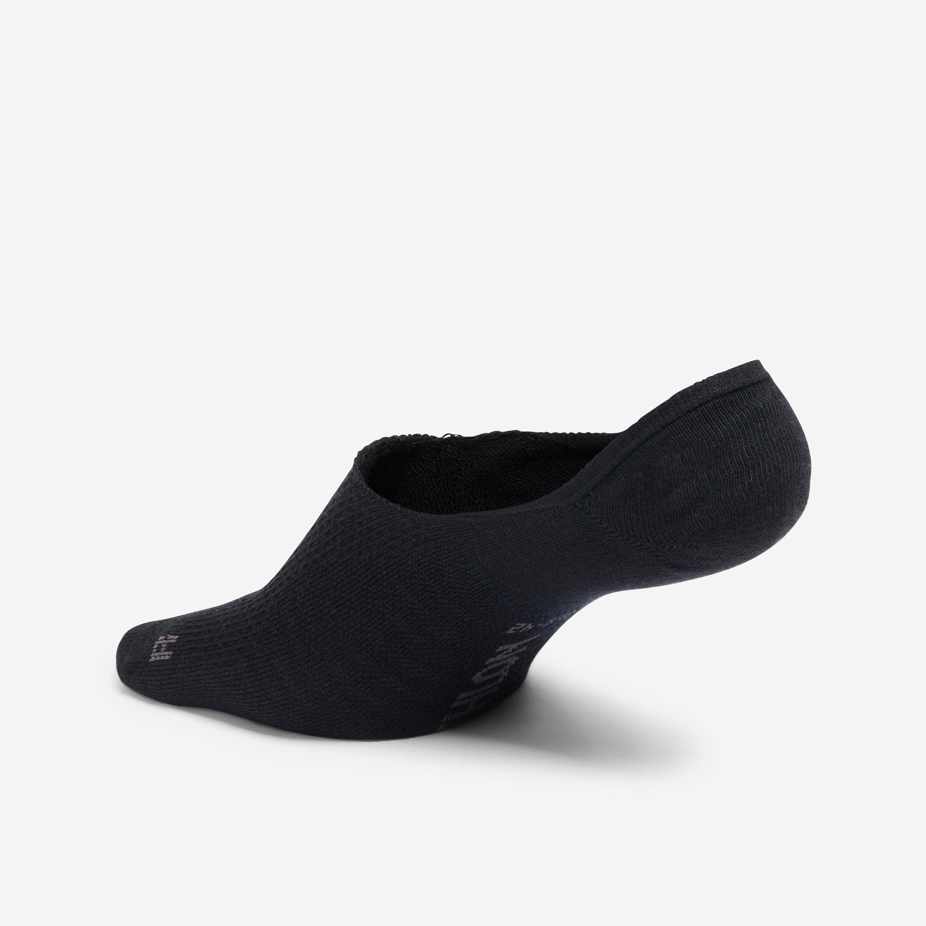 Set of 3 Cotton Invisible Socks -Black -  4
