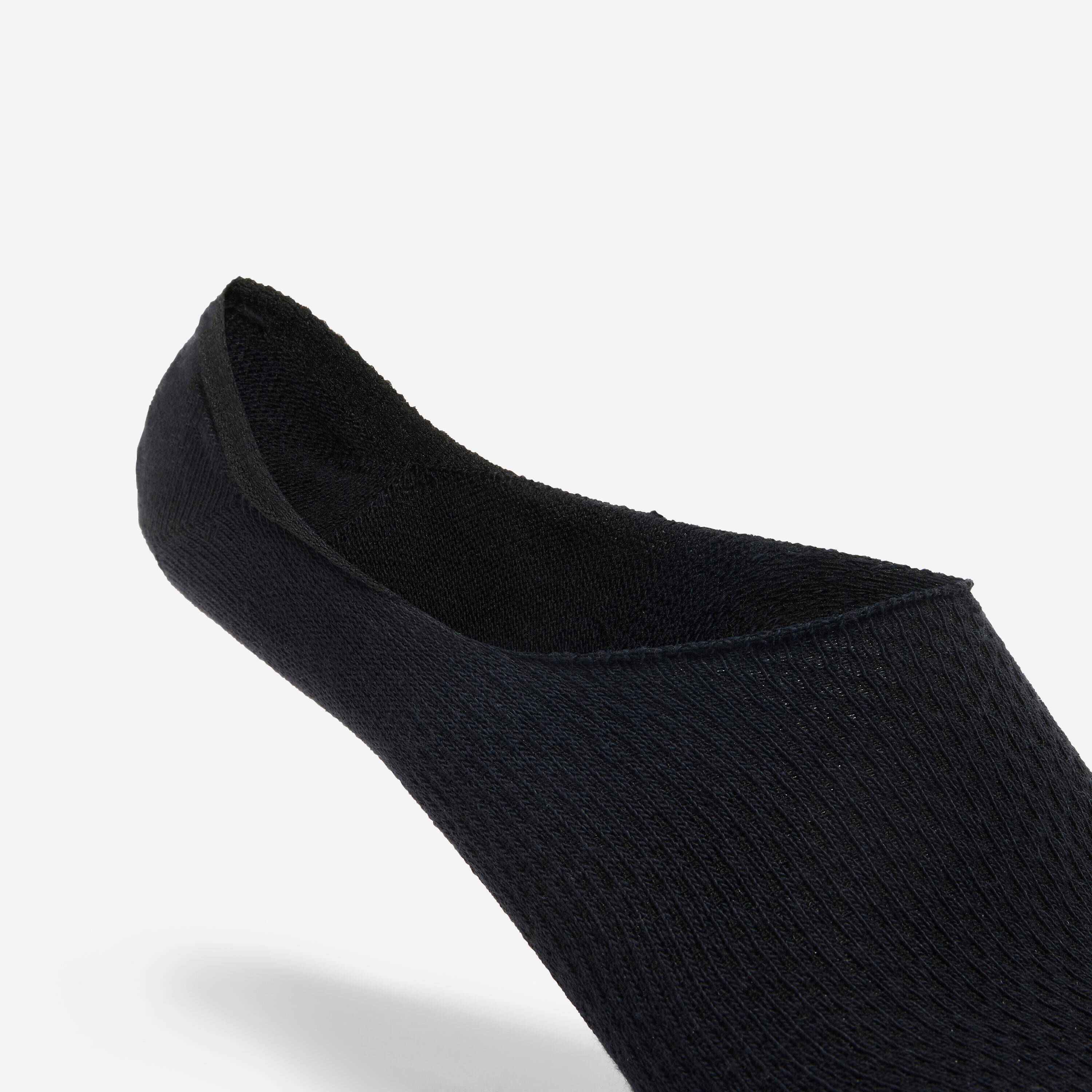 Set of 3 Cotton Invisible Socks -Black -  5