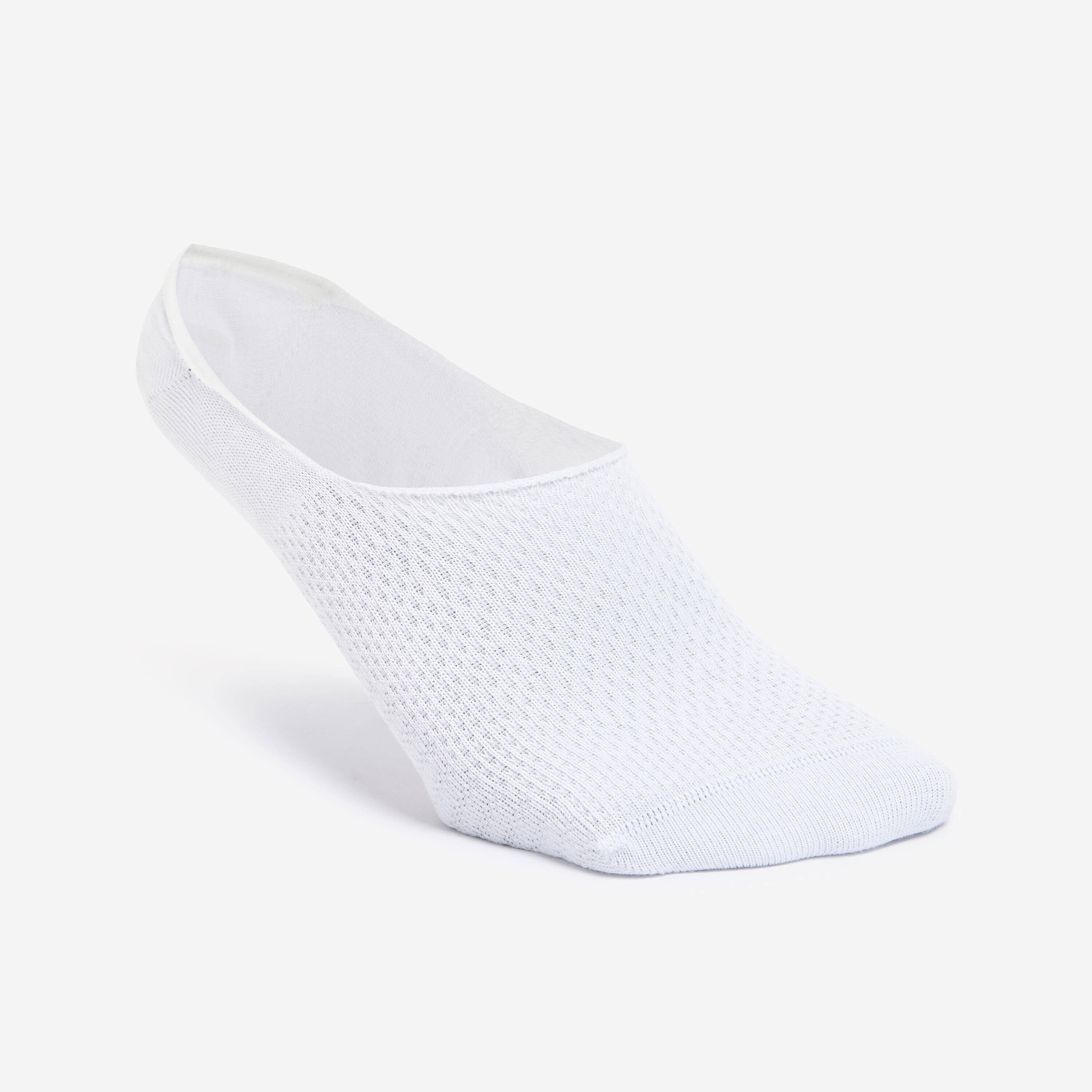 Set of 3 Cotton Invisible Socks -White -  1