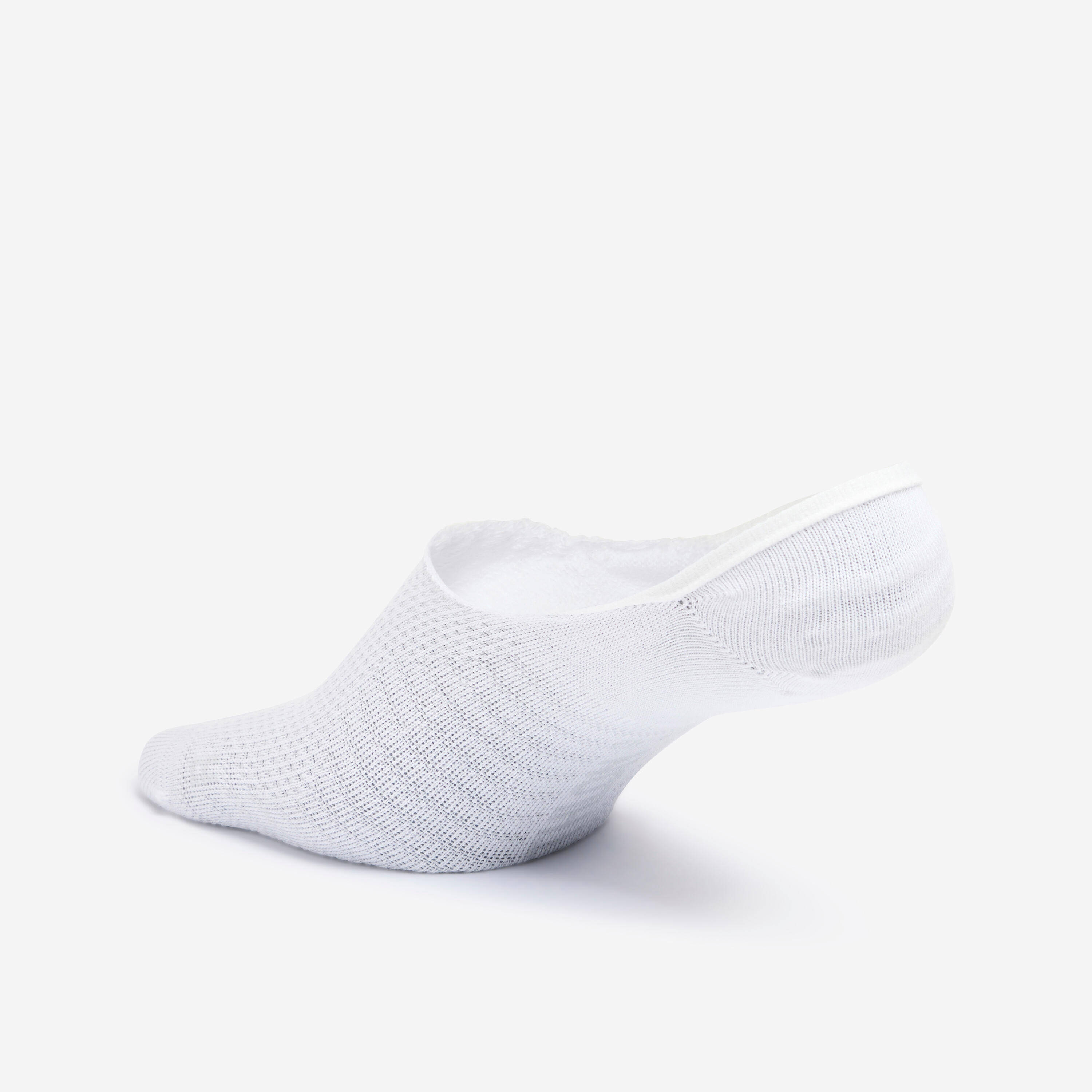 Set of 3 Cotton Invisible Socks -White -  4