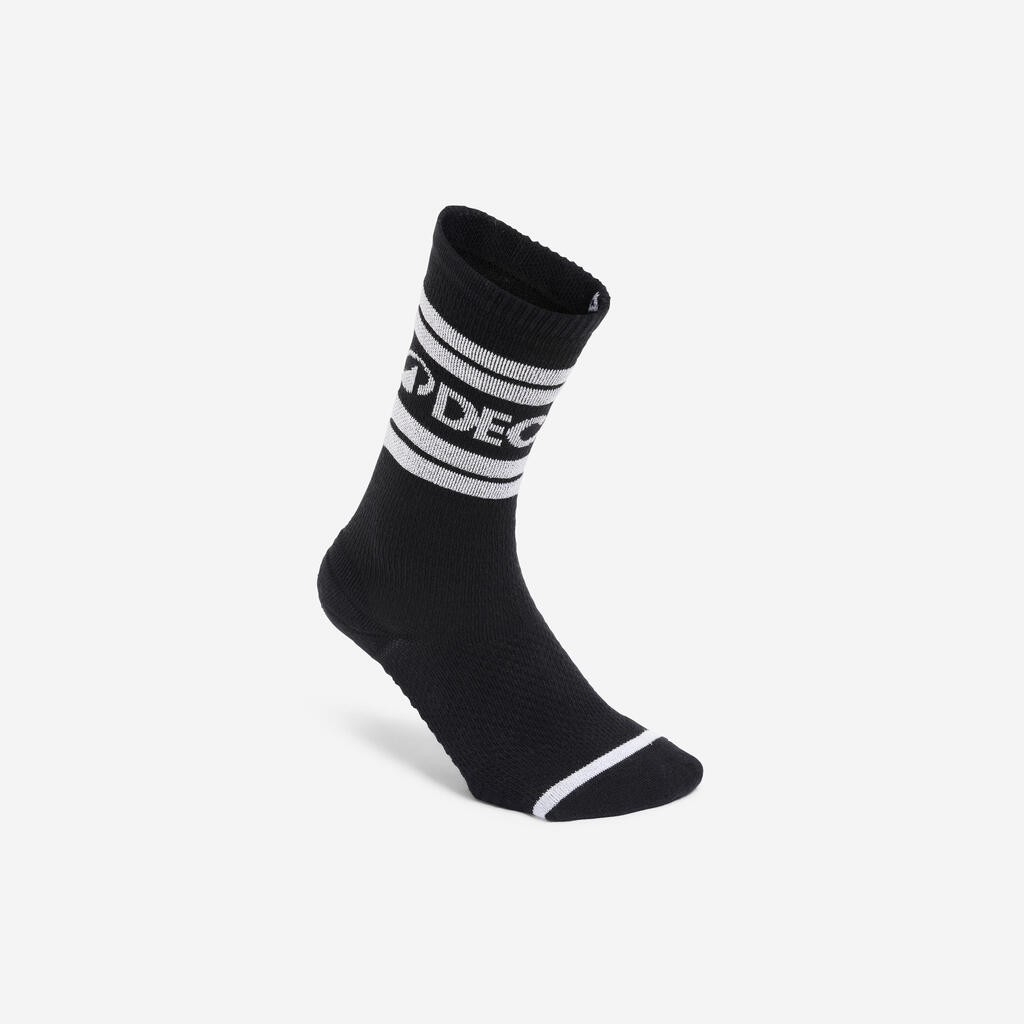 Chaussettes mi-mollet, noir et blanc, lot de 2