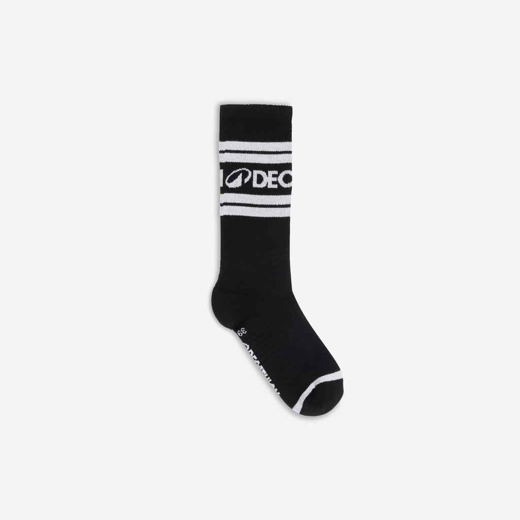 Chaussettes mi-mollet, noir et blanc, lot de 2