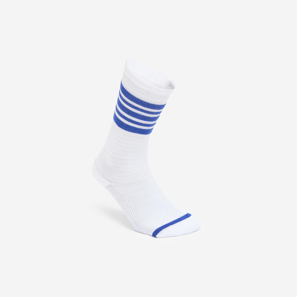 Mid-calf socks, black and white, pack of 2