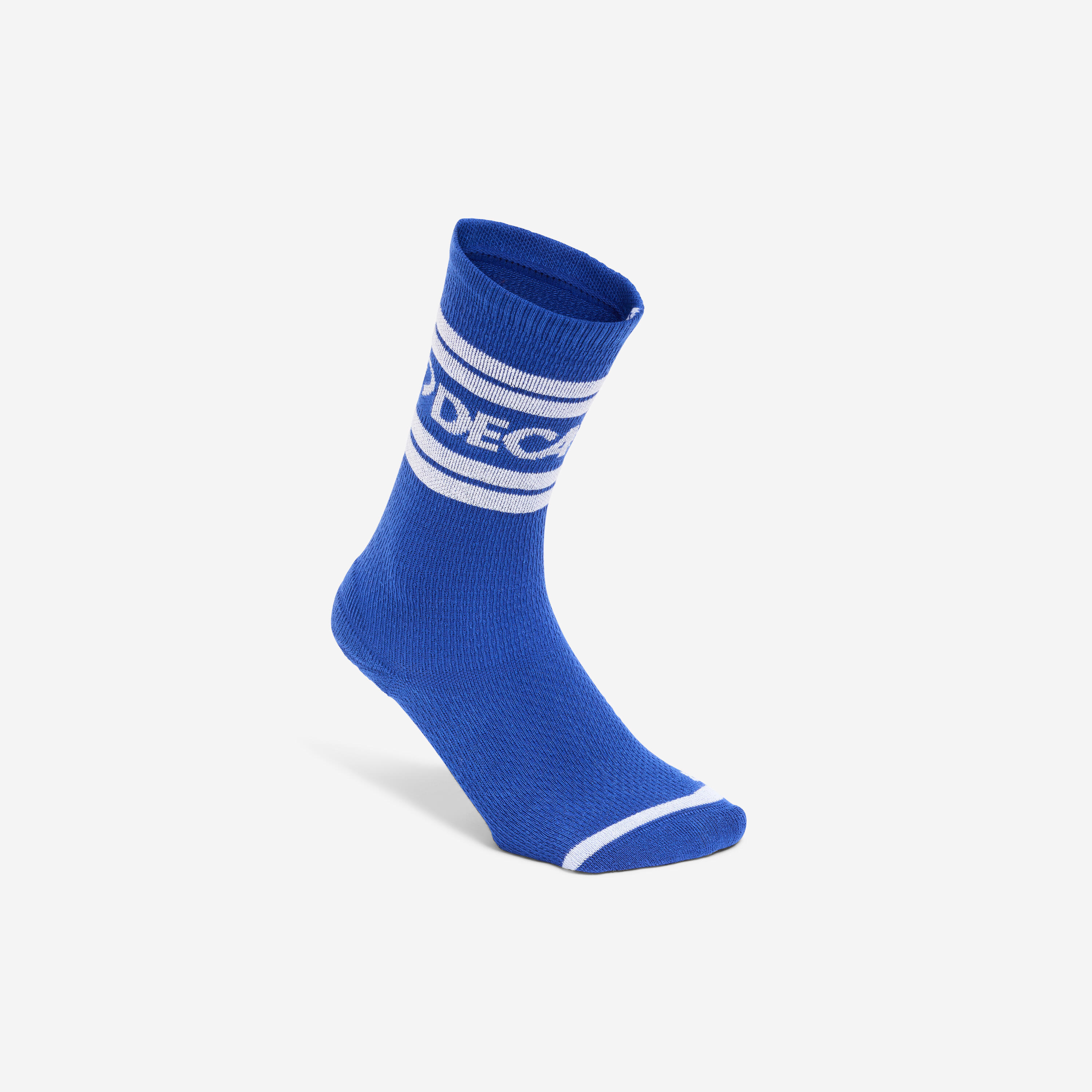 Mid-calf socks, blue and white, pack of 2 4/7