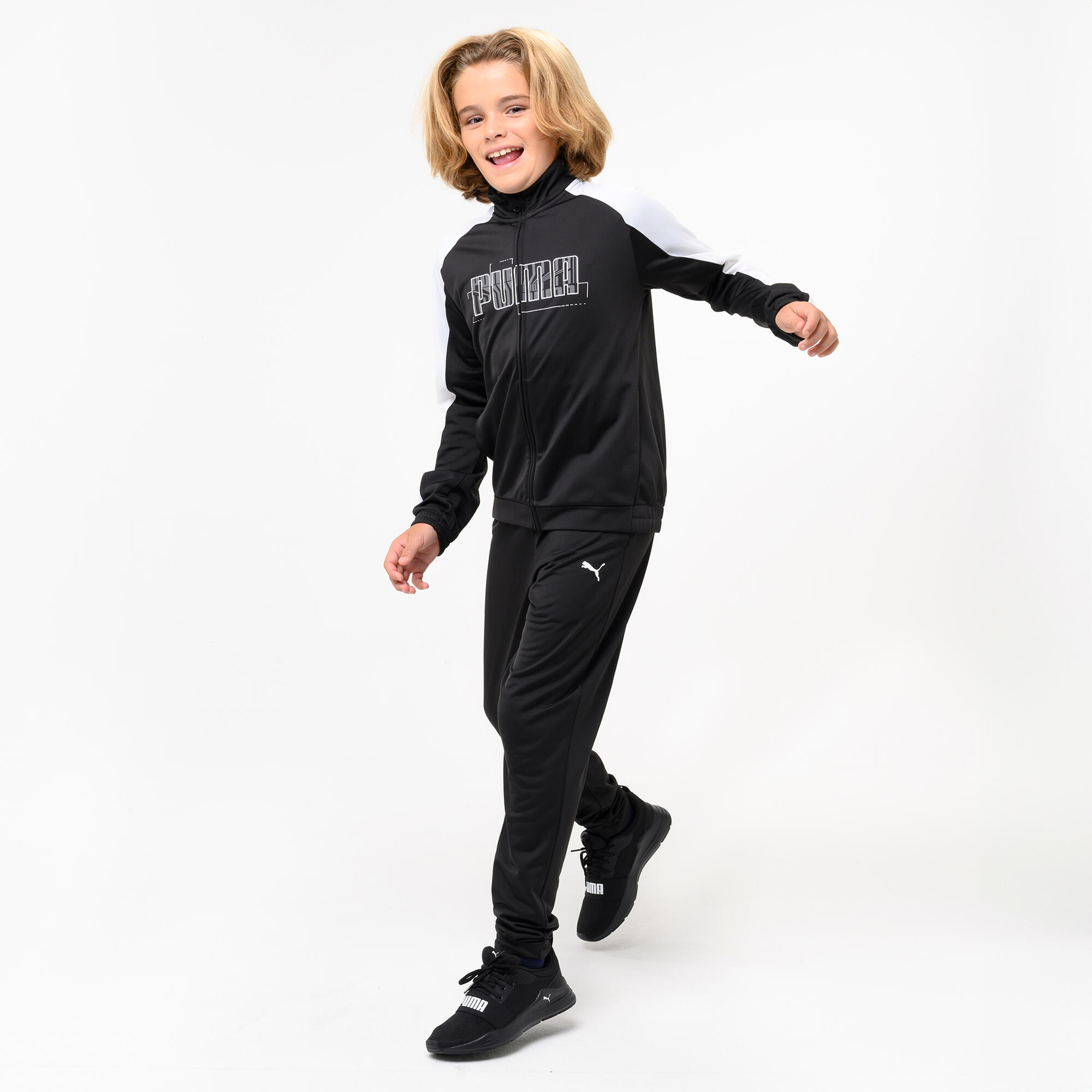 PUMA Trainingspak kinderen polyester zwart en wit
