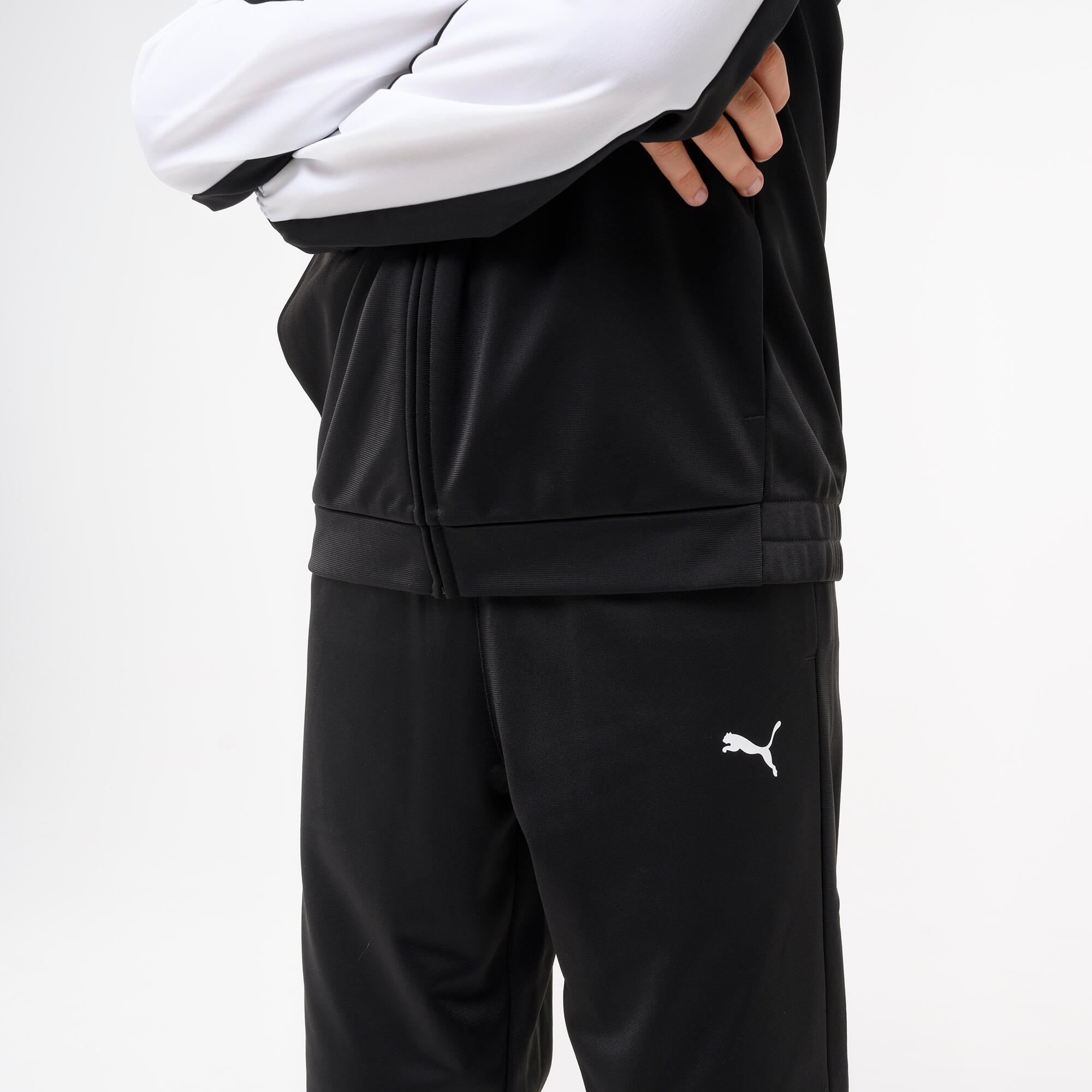 Ensemble de survêtement polyester enfant, noir et blanc 6/7