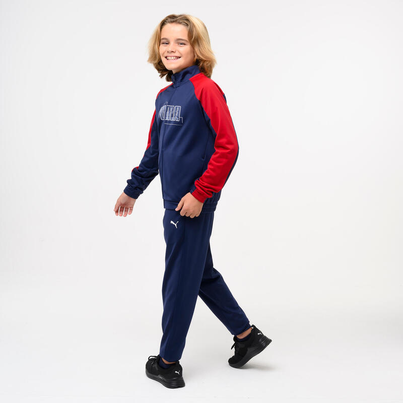 Ensemble de survêtement polyester enfant, bleu et rouge