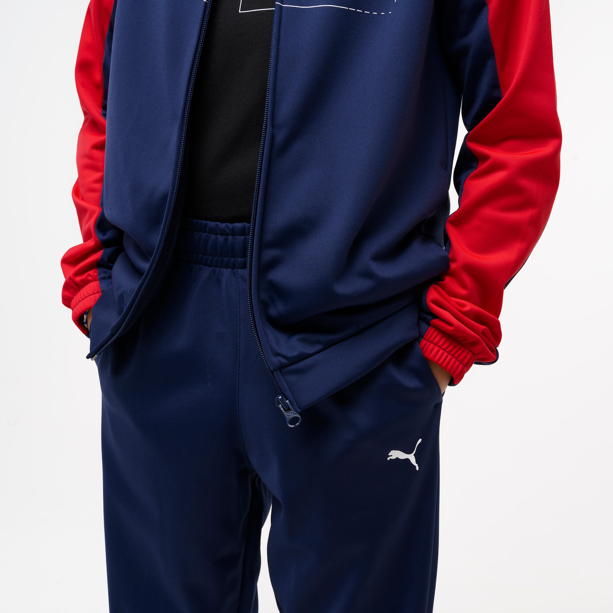 Trainingspak kinderen polyester blauw/rood 4/6