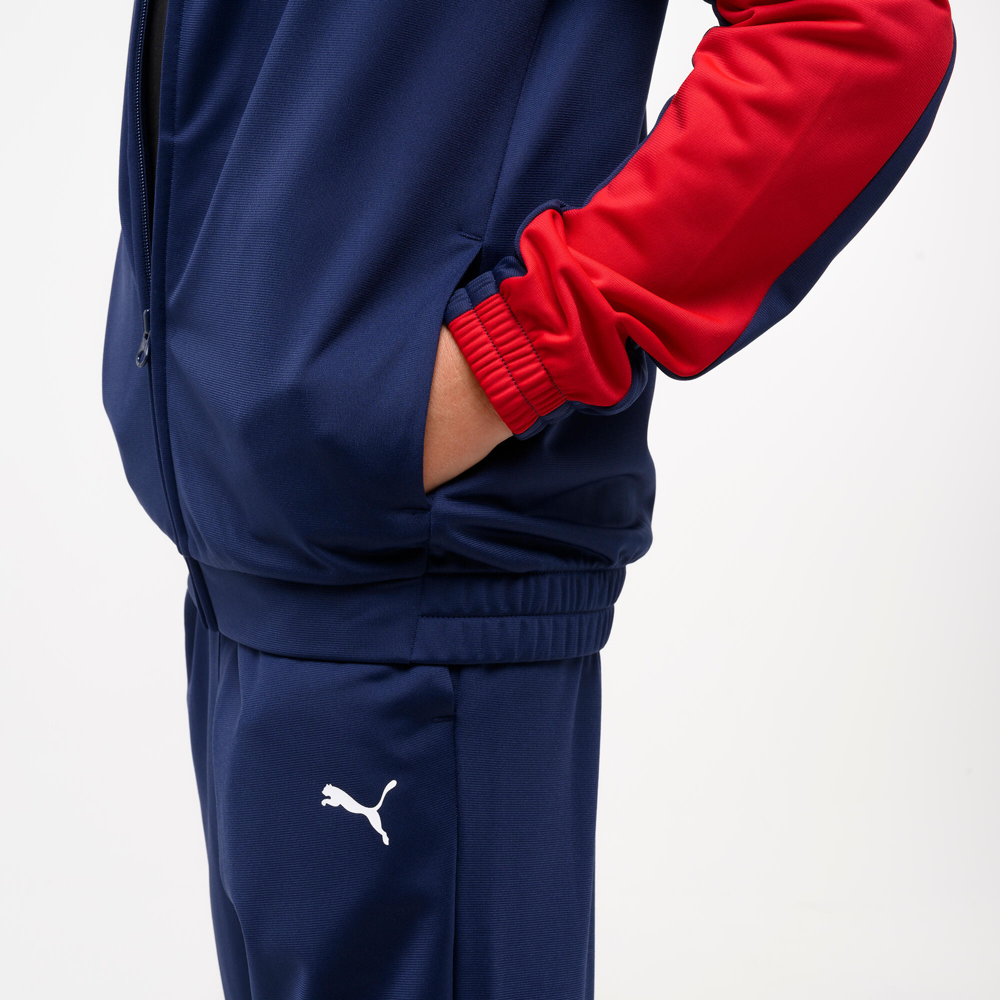 Trainingspak kinderen polyester blauw/rood 6/6
