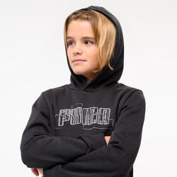 Sweatshirt com Capuz de Educação Física Criança Estampado Preto