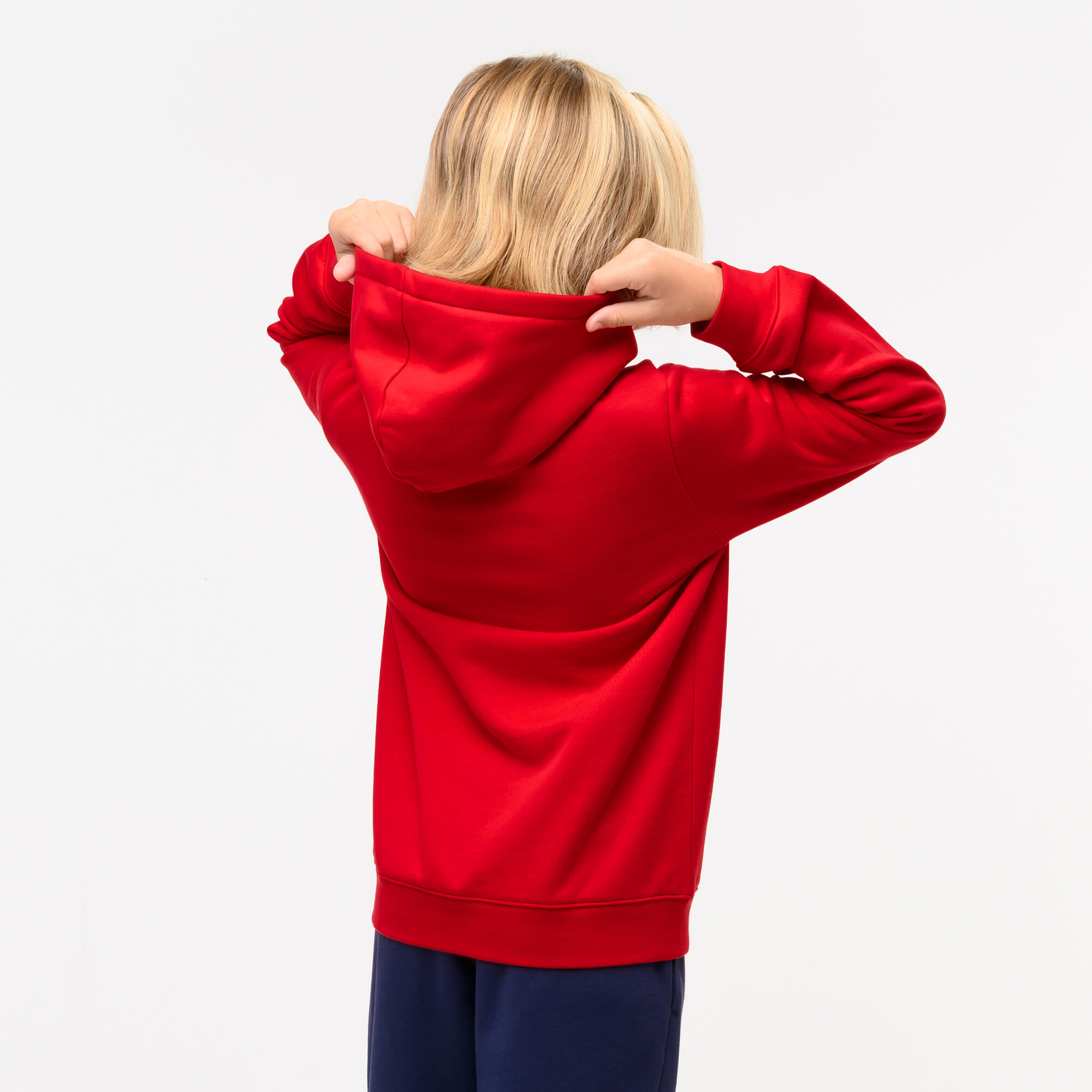 Kinderhoodie met opdruk rood 4/5
