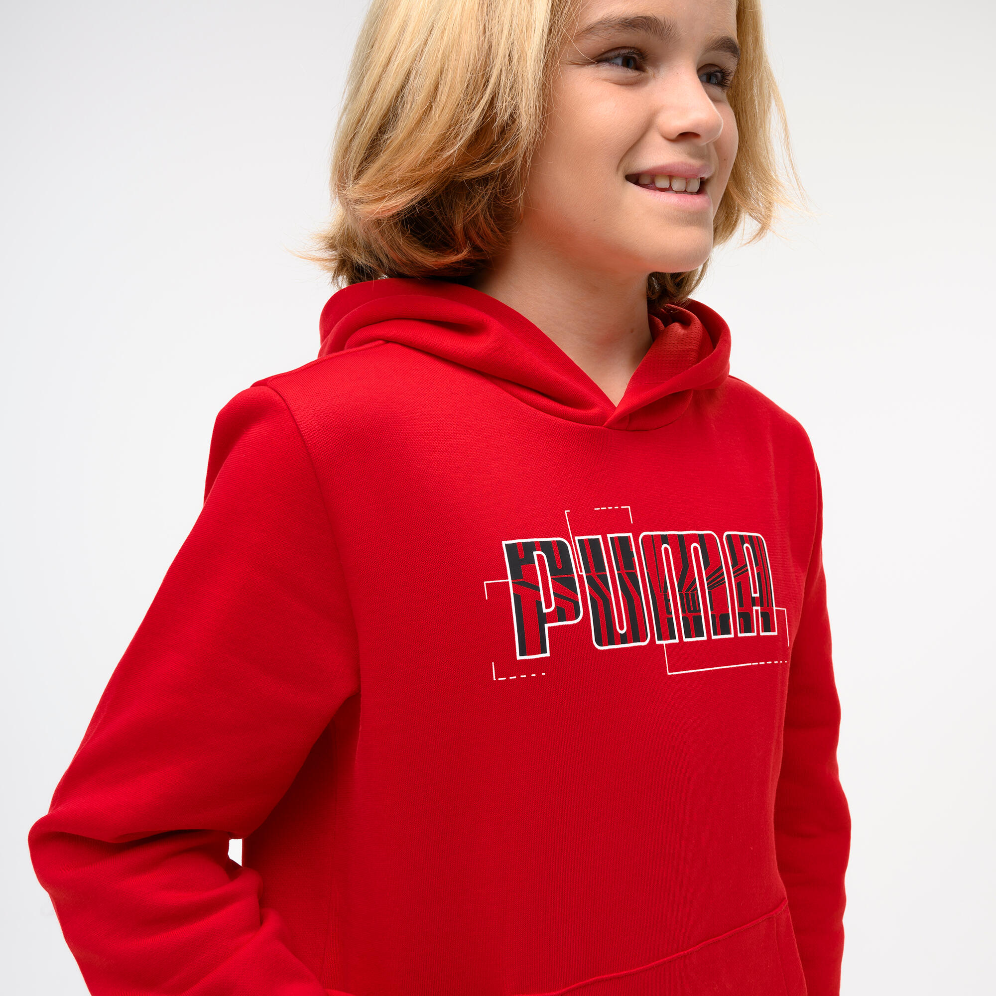 Kinderhoodie met opdruk rood 5/5