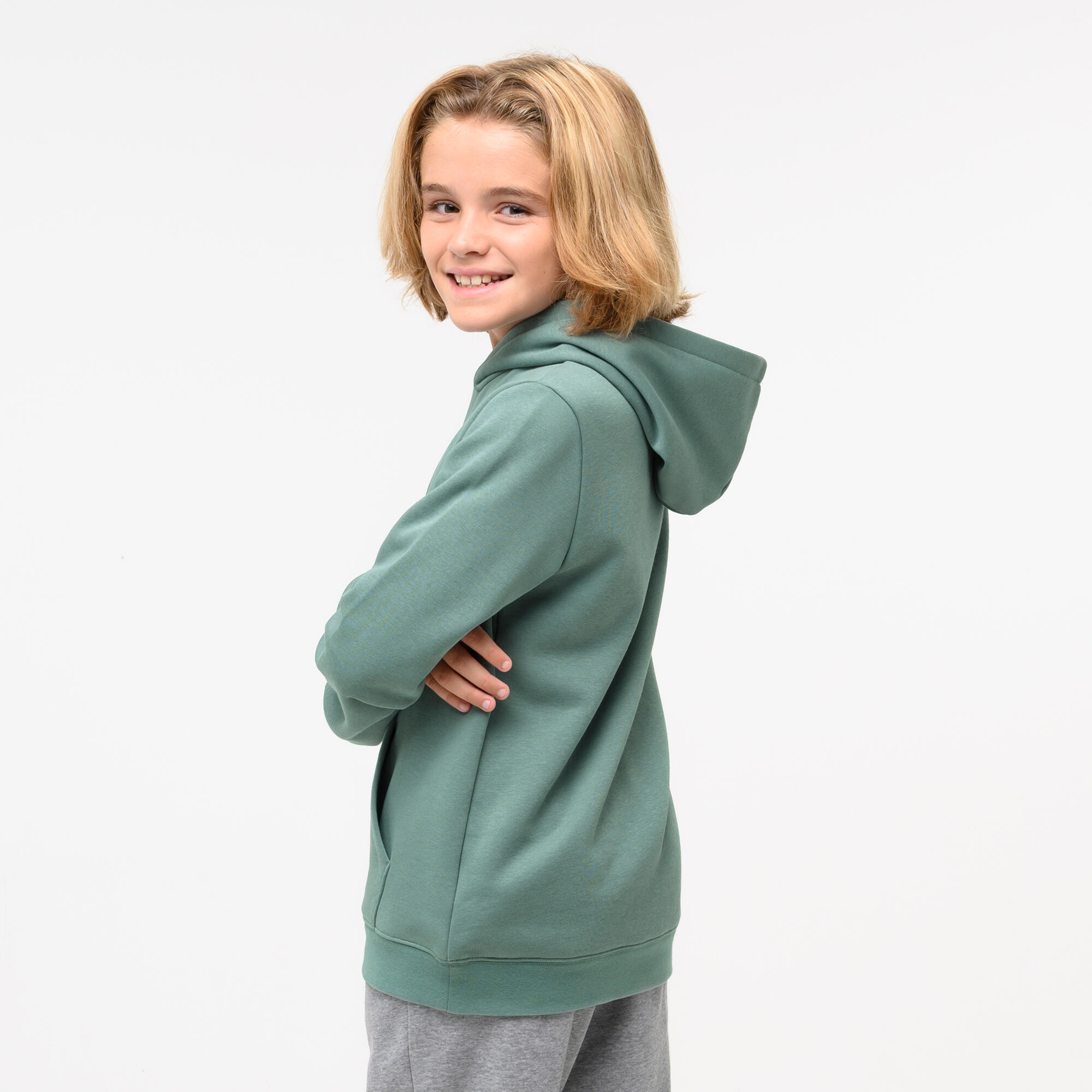 Kinderhoodie met opdruk groen 5/5