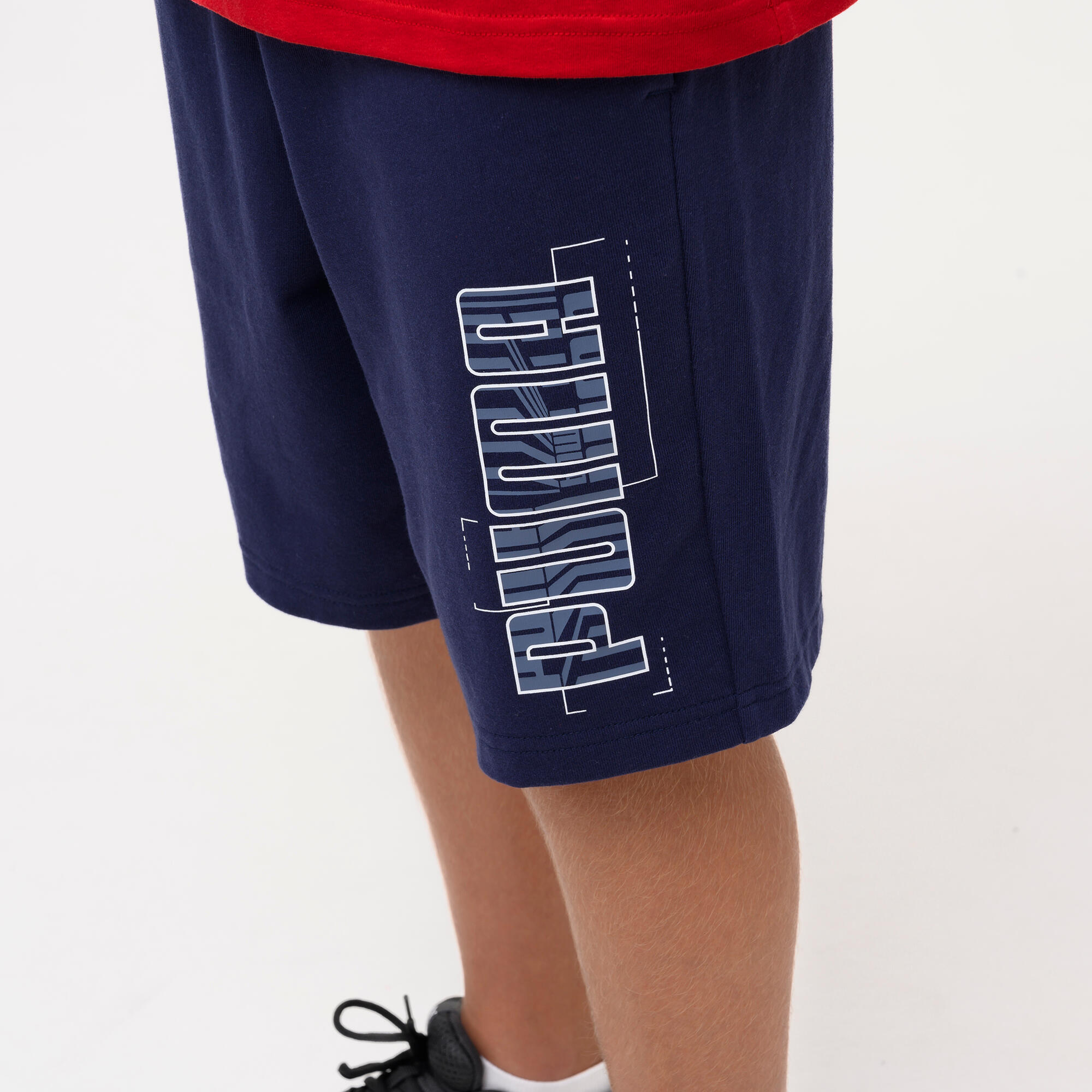 Pantaloncini Puma bambino ginnastica regular fit cotone blu 2/5