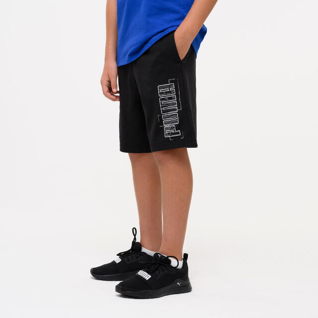 Pantaloncini Puma bambino ginnastica regular fit cotone neri
