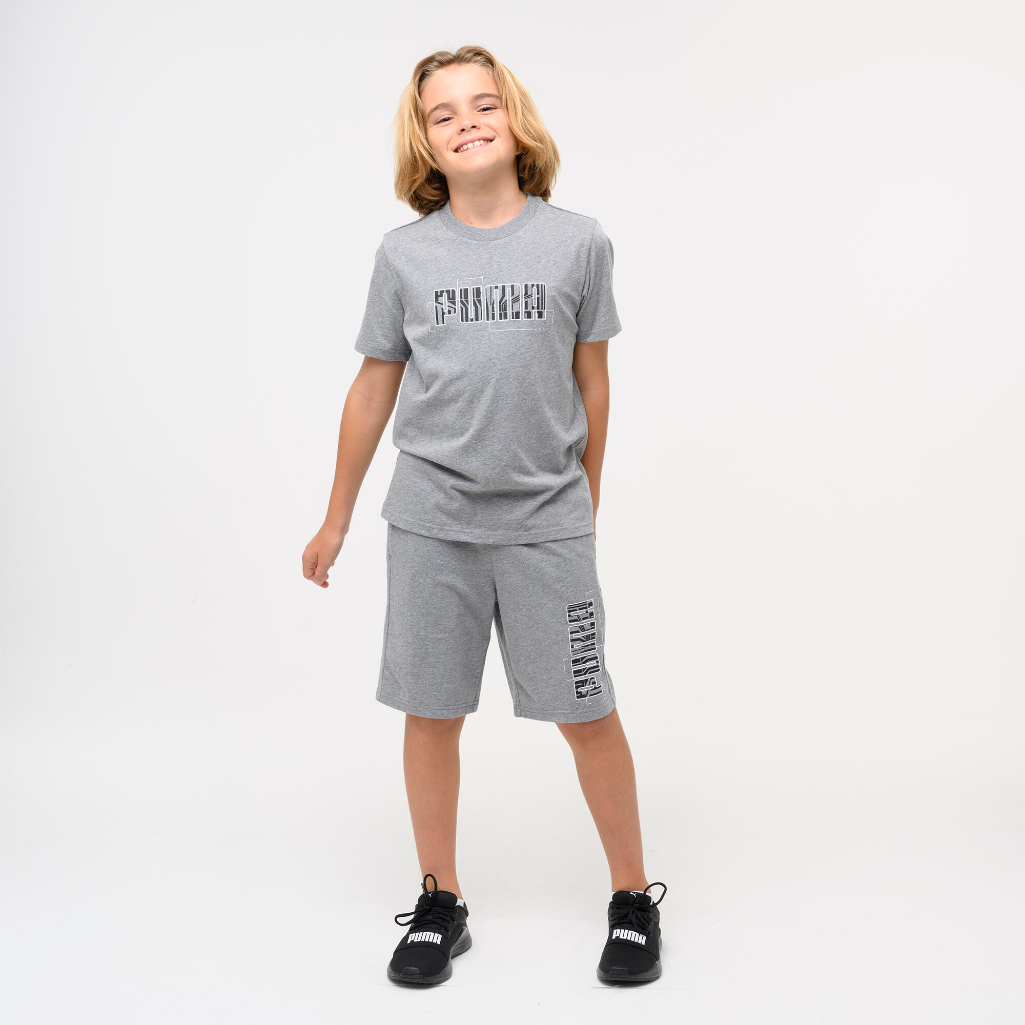T-Shirt Kinder Baumwolle - Print grau  2/4