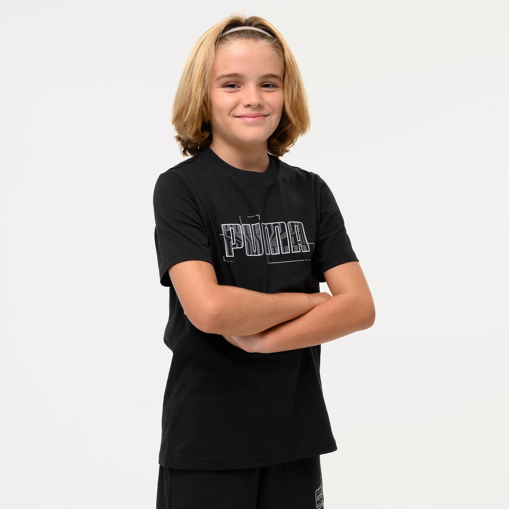 Kids' Cotton Print T-Shirt - Black