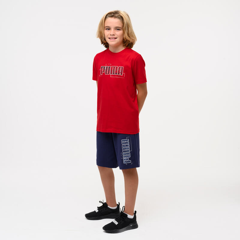 Tricou bumbac Puma cu imprimeu Roșu Copii
