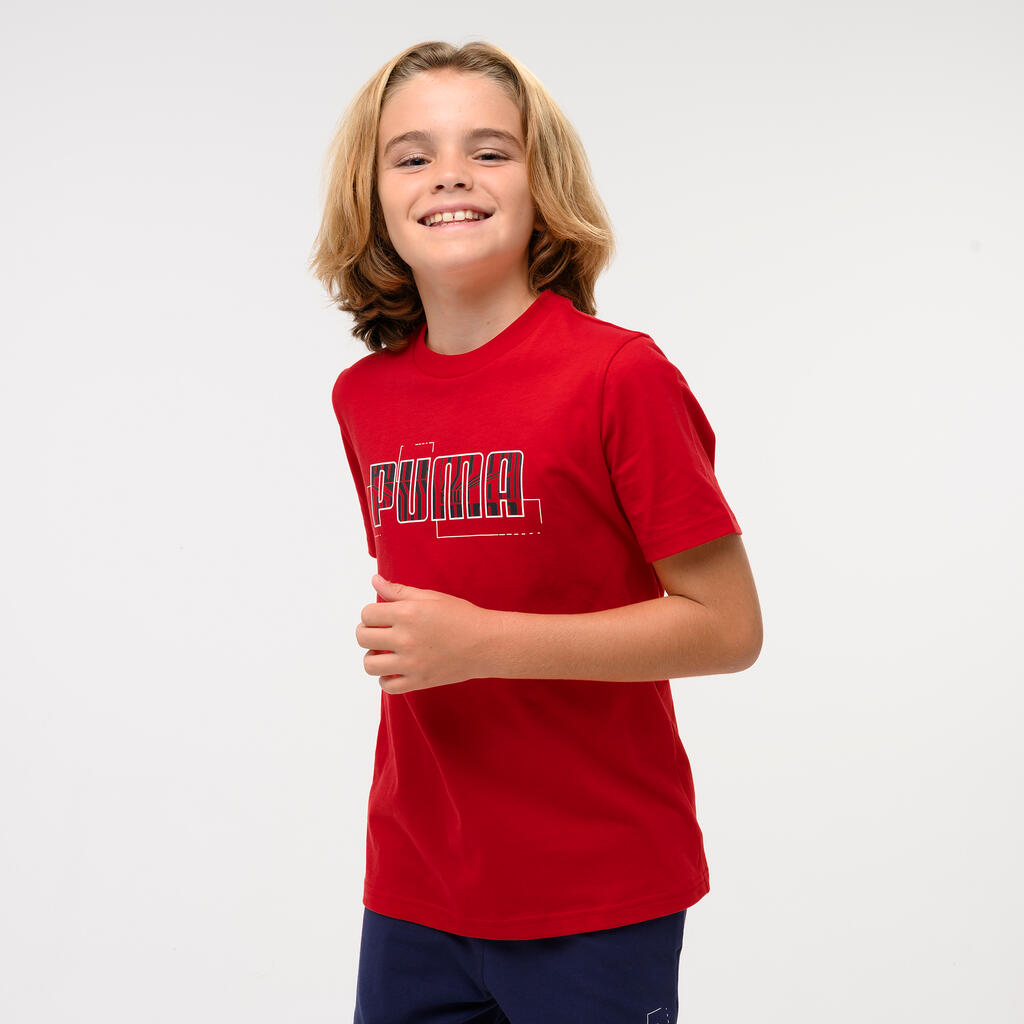 Παιδικό βαμβακερό Print T-Shirt - Μαύρο