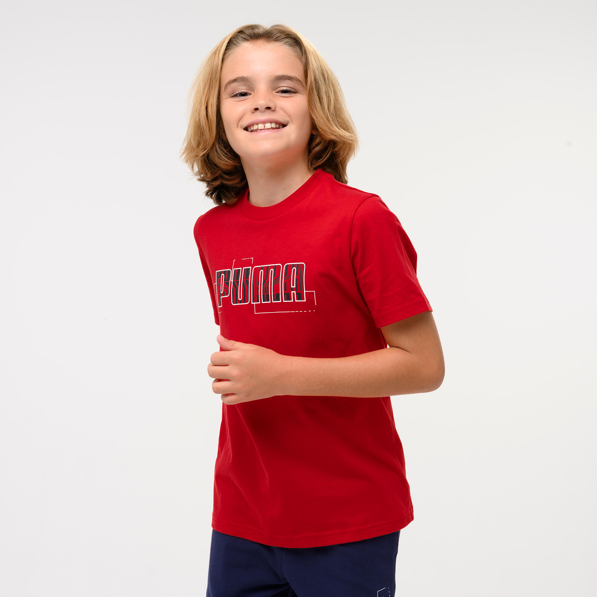 Tricou bumbac Puma cu imprimeu Roșu Copii