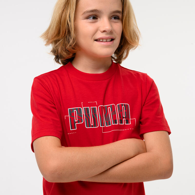 Tricou bumbac Puma cu imprimeu Roșu Copii
