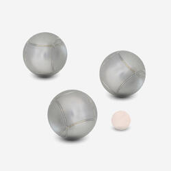 Jeu de 3 boules de pétanque 100 loisir striées