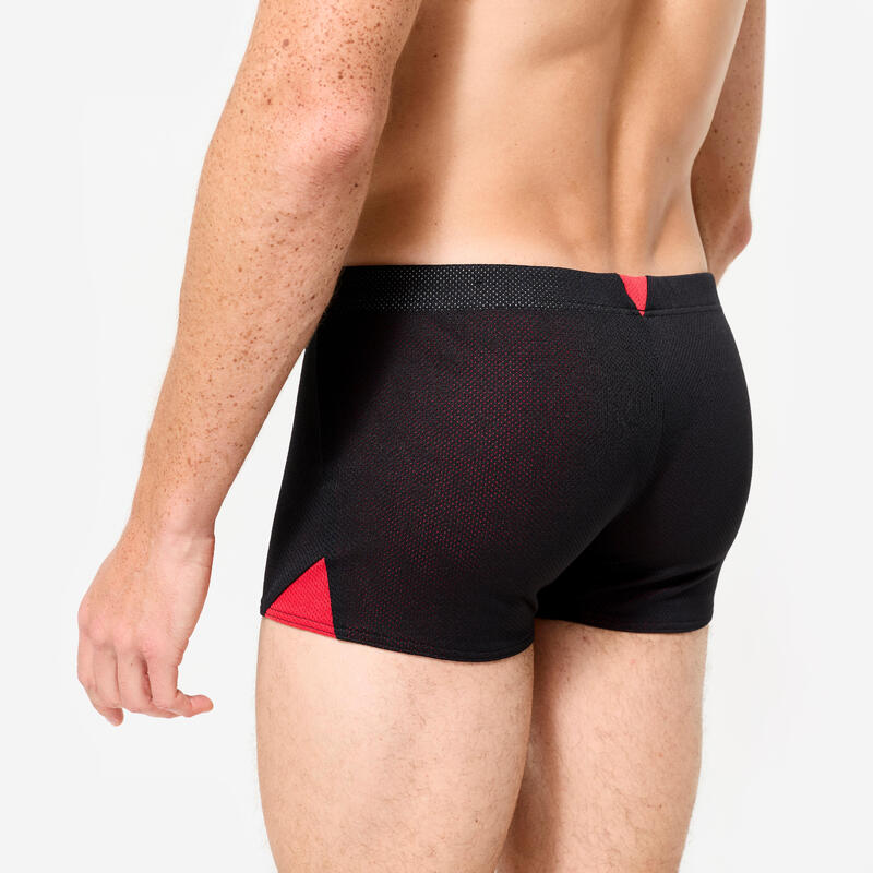 MAILLOT DE BAIN NATATION HOMME BOXER FREIN 900 - DRAG SUIT NOIR ROUGE