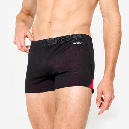 MAILLOT DE BAIN NATATION HOMME BOXER FREIN 900 - DRAG SUIT NOIR ROUGE
