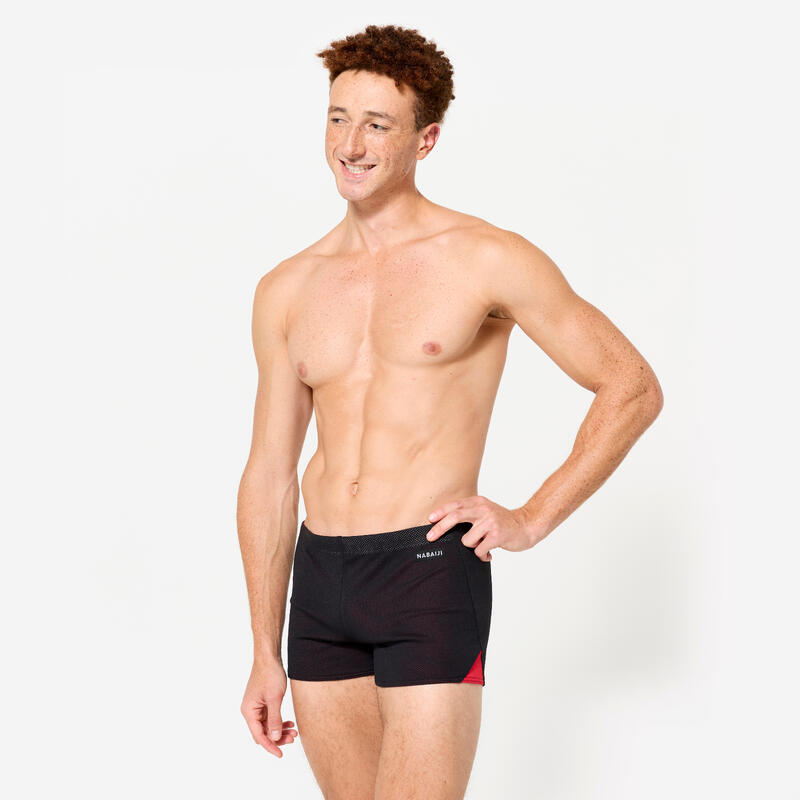 MAILLOT DE BAIN NATATION HOMME BOXER FREIN 900 - DRAG SUIT NOIR ROUGE