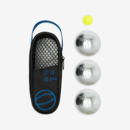 JEU DE 3 BOULES DE PETANQUE LOISIR 500 BASEBALL
