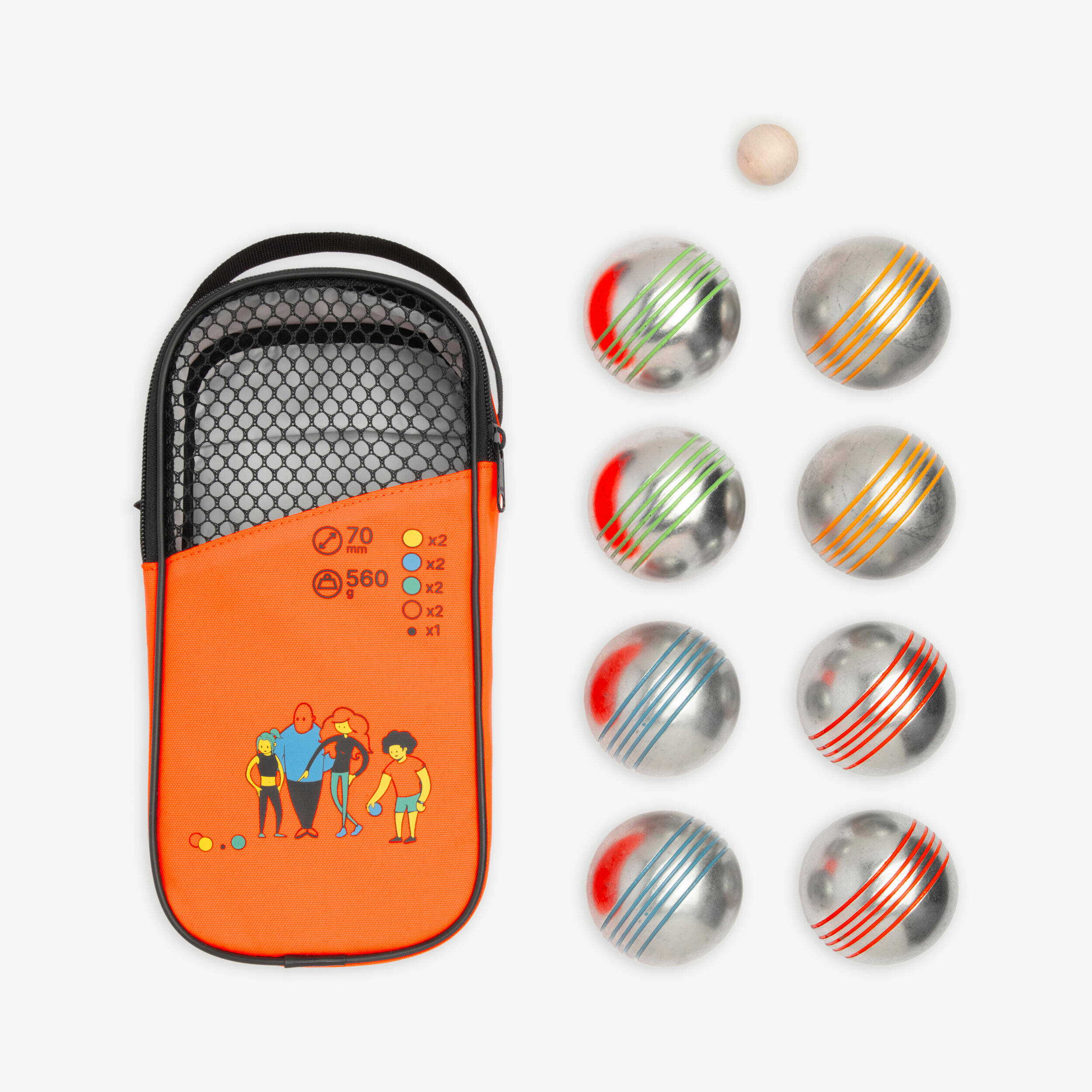 Set of 8 Recreational Petanque Boules 100