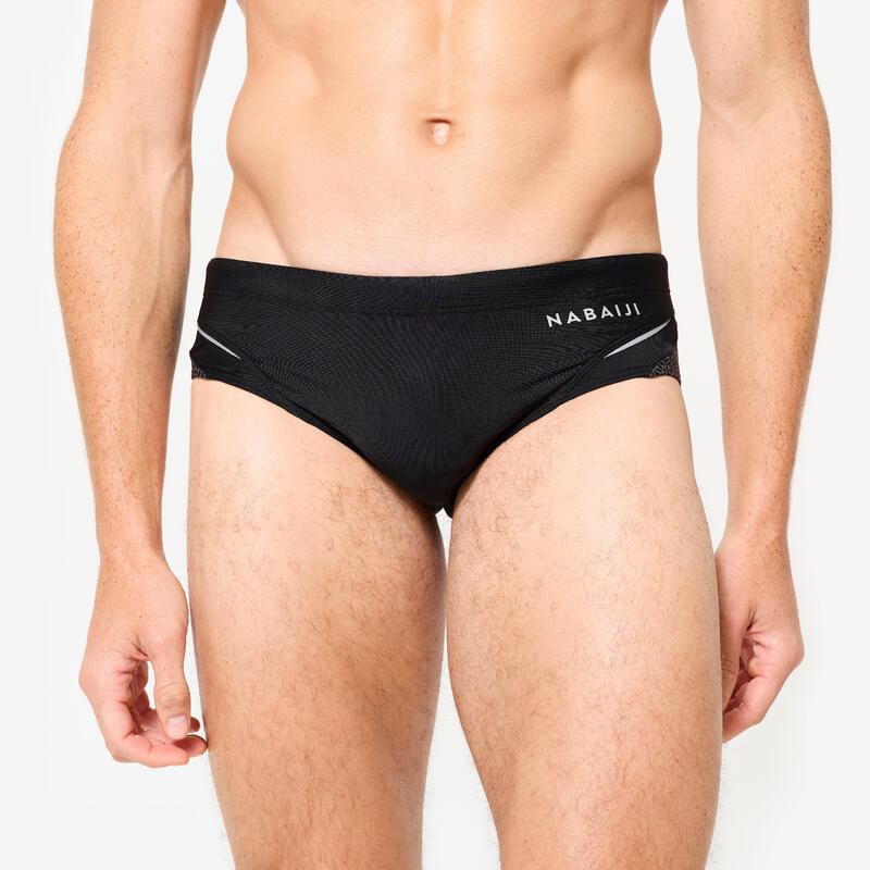 Badehose Slip Herren - 900 Yoke Tram schwarz/grün 