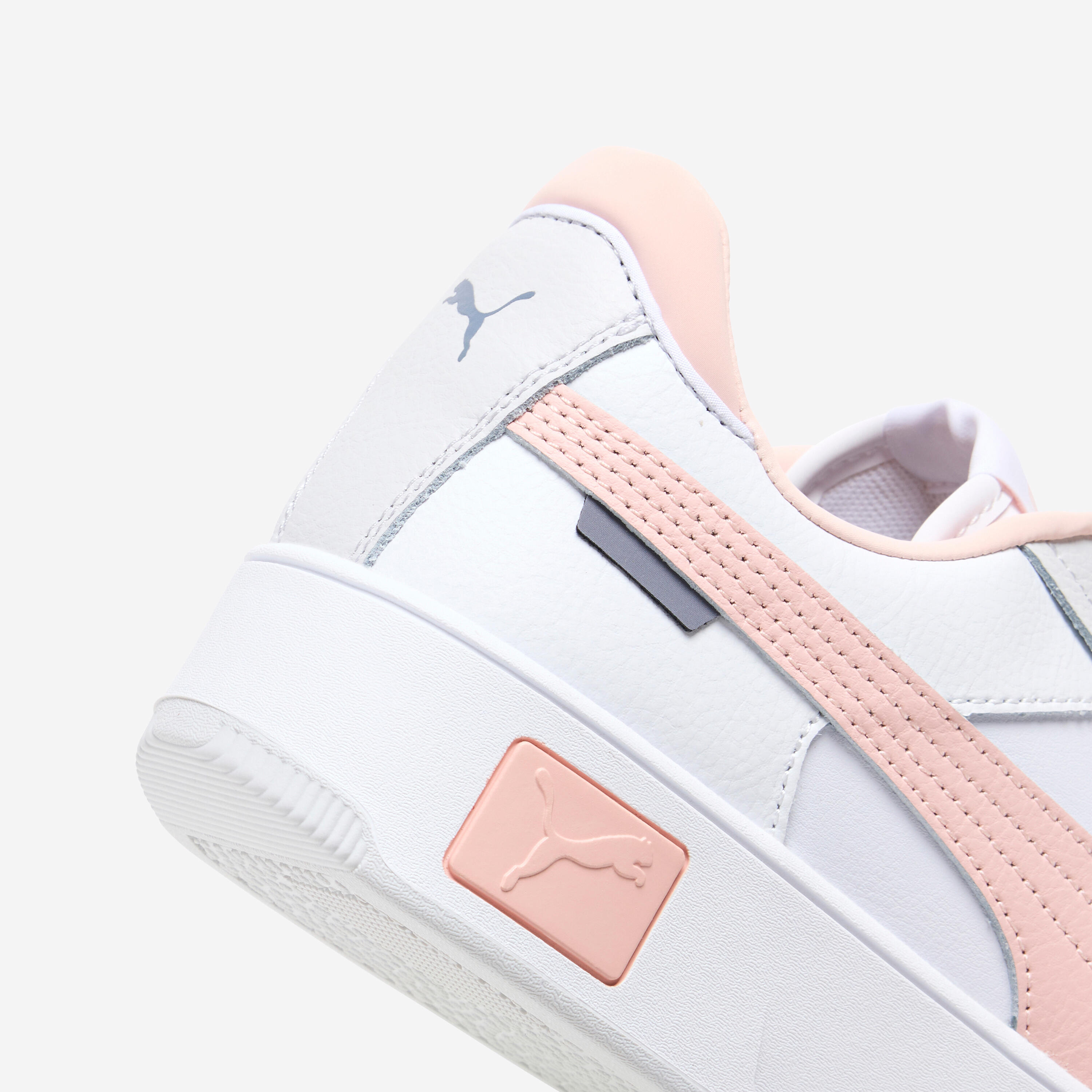 Baskets de marche Femme en cuir, Carina Street, blanc et rose 3/9