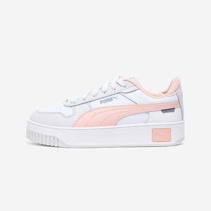 Zapatillas deportivas de marcha Mujer de piel, Carina Street, blanco y rosa
