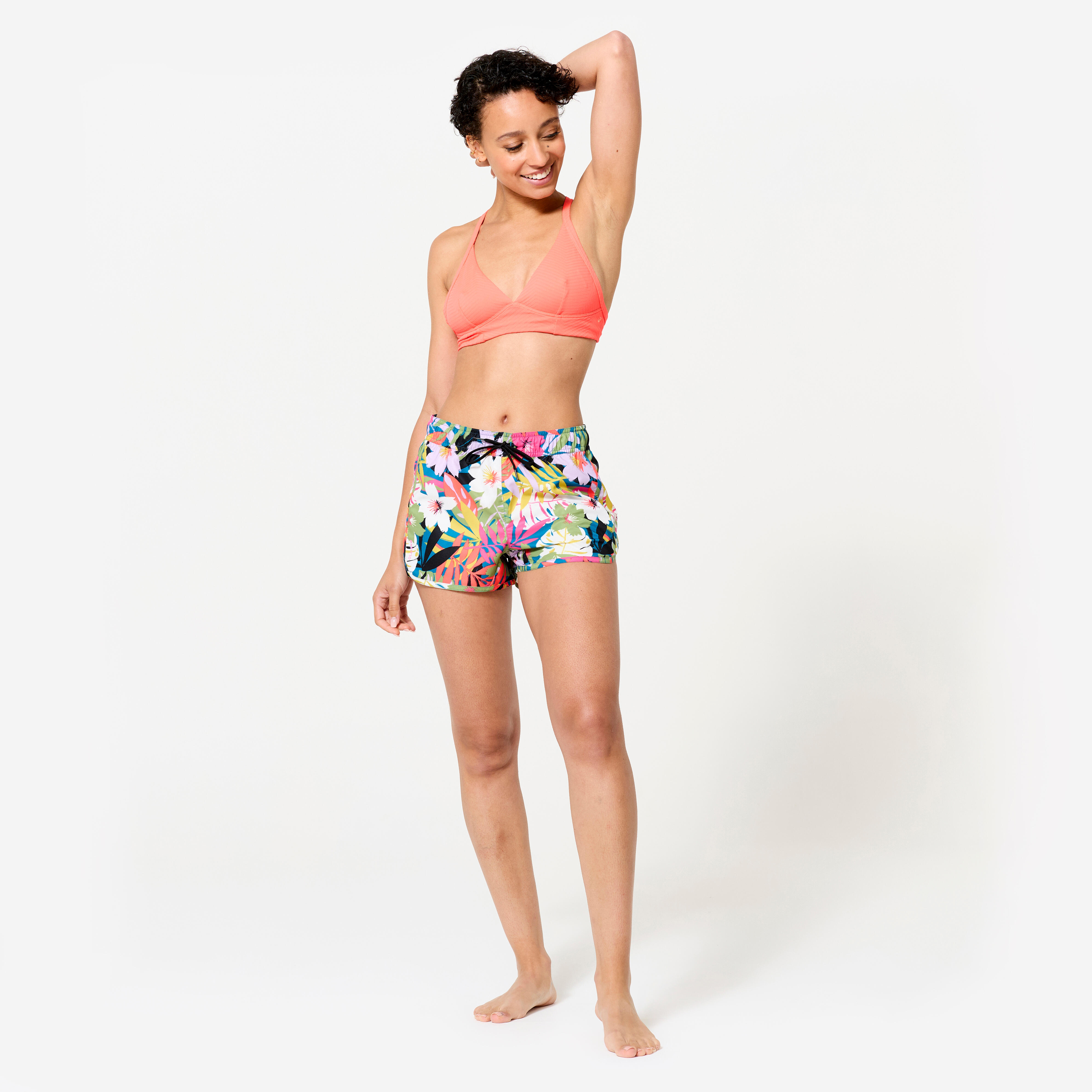 Women’s surfing floral swim shorts - Tini desirade multicoloured