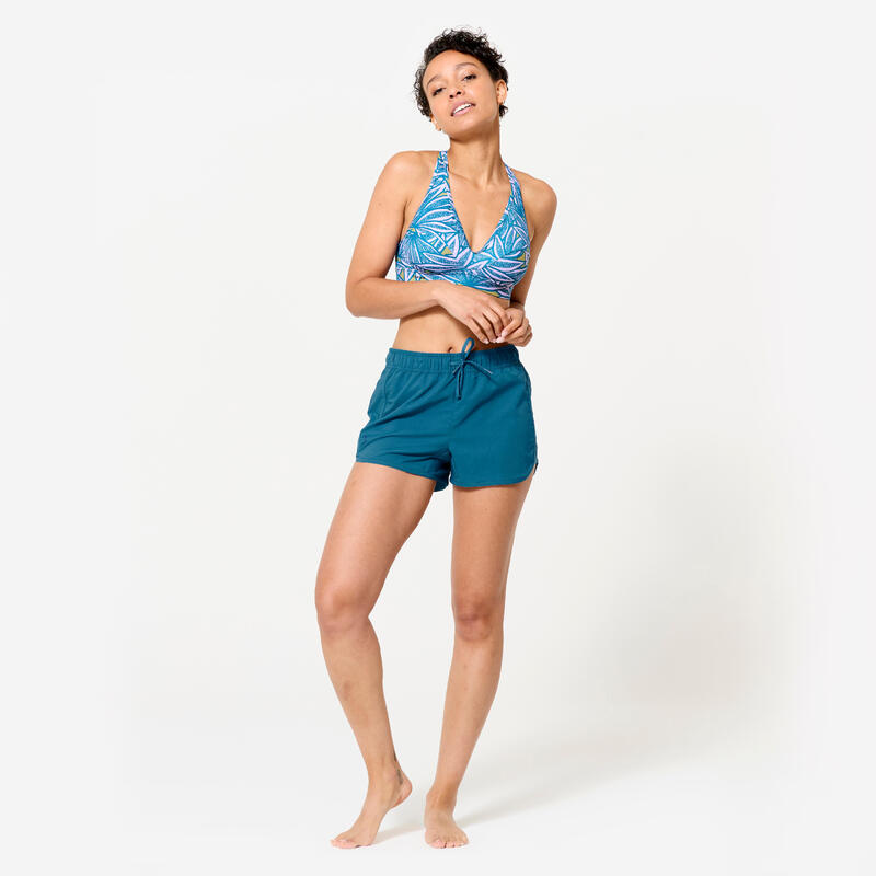 Kadın Kısa Deniz Şortu/Boardshort - Petrol Mavisi - TINI