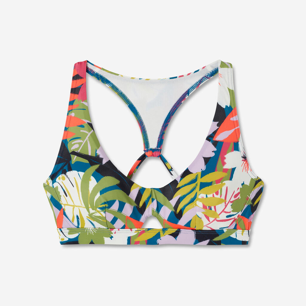 Haut de maillot brassière de surf fleuri Femme - Agatha multicolore
