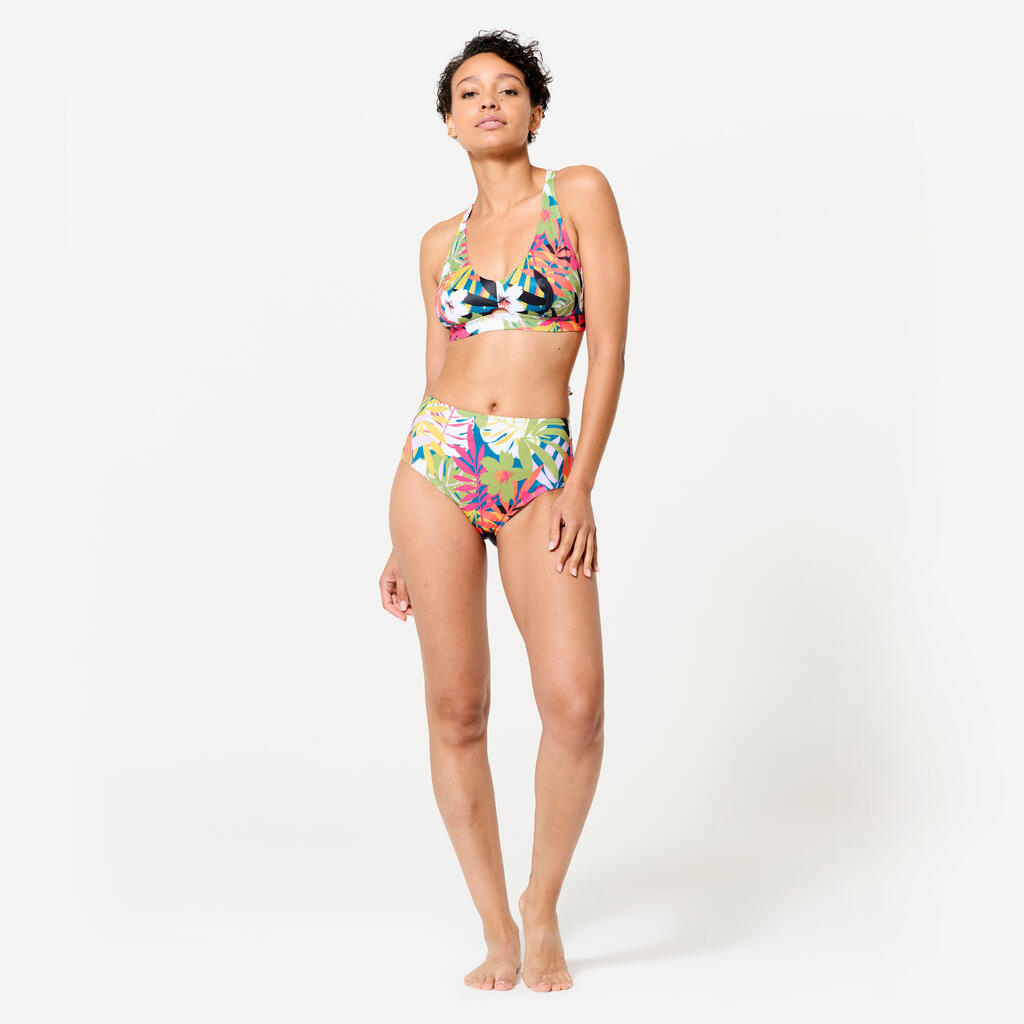 Haut de maillot brassière de surf fleuri Femme - Agatha multicolore