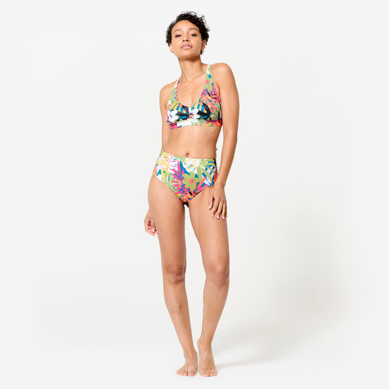 Haut de maillot brassière de surf fleuri Femme - Agatha multicolore