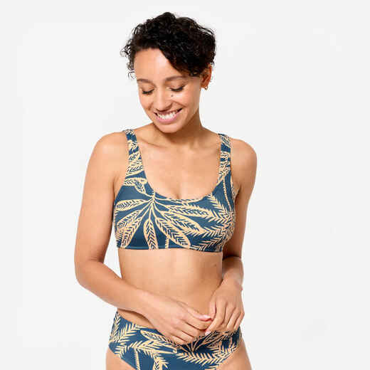 
      Women’s surfing bikini crop top - Aurely palmer blue
  