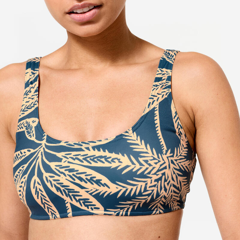 Top de bikini de surf texturado caicai mulher - Aurely palmer azul